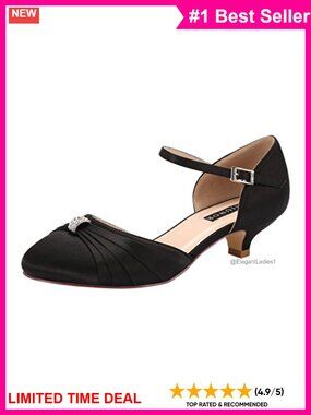 Kitten Heel Satin Ankle Strap Bridal Wedding Pumps Formal
